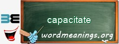 WordMeaning blackboard for capacitate